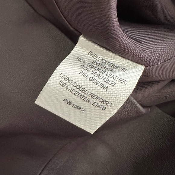 Worth New York Women’s Genuine Leather Cap Sleeve Sheath Dress Dark Purple SZ 6 - Picture 8 of 8